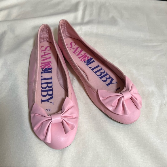 Sam & Libby Light Pink Bow Flats Sz7 - Picture 1 of 7